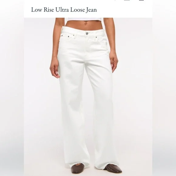 Abercrombie & Fitch The Ultra Loose Low Rise Jean Sz 27 Short - Picture 2 of 10